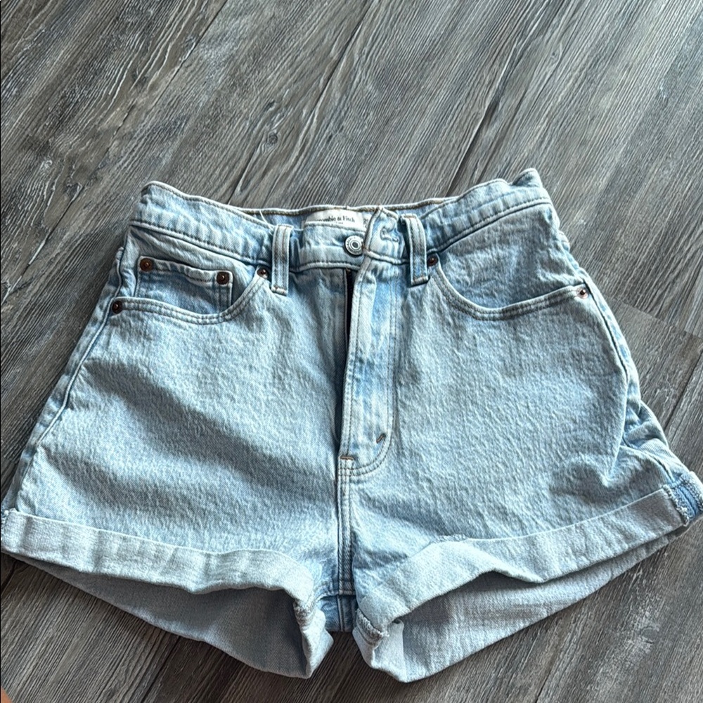 Abercrombie & Fitch Blue Jean Shorts High-Waisted Vintage Style